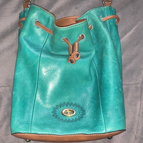 Tignanello Turquoise Leather Shoulder Bag - Picture 3 of 7